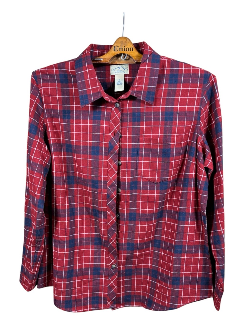 Blue Mountain Women’s Button Up Flannel Long Sleeve Shirt Size XL